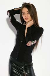 Рубашка женская, классического покроя 83P1065 (Черный)