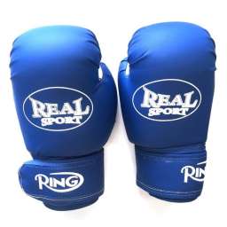 Перчатки  боксерские Realsport 12 унций, синий