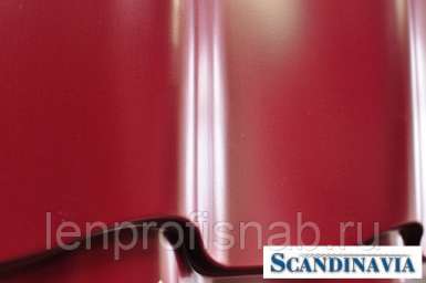 Металлочерепица Scandinavia (Скандинавия) Классик, PE 0.45 мм, 25 мкм, RAL3005 (красное вино)