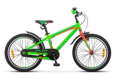 Детский велосипед STELS Pilot 250 Gent 20 V010 неоновый-зеленый/красный 11” рама (2019)