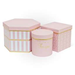 Набор коробок 3в1 “Три формы”, розовая