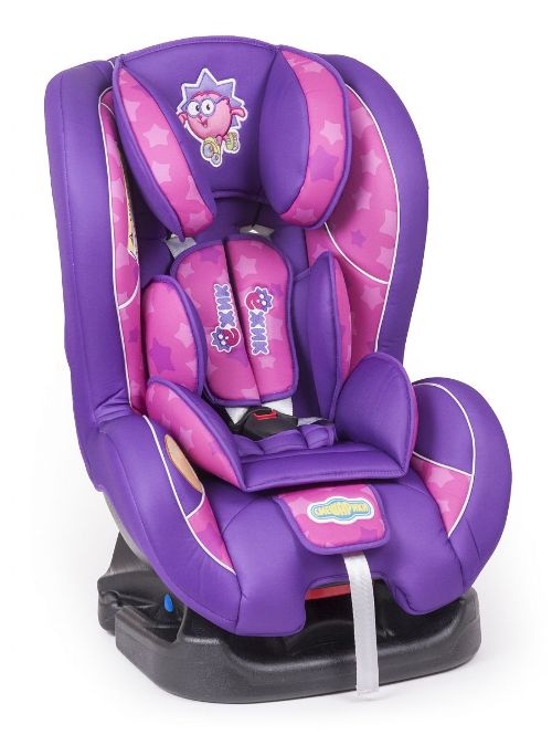Детское кресло Смешарики 0+, 1 (0-18 кг/0-4 года), полиэстер, поролон 3 см. фиолетовый с ёжиком