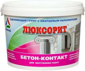 Люксорит Бетон-Контакт 12 кг (акриловый грунт для фасадов и стен (бетоноконтакт)