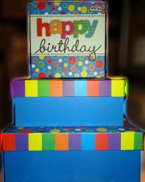 Набор 3 подарочных коробок Happy Birthday голубая