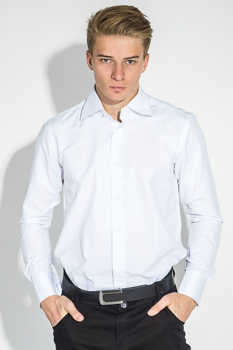 Рубашка мужская фактурный узор 50PD61304 (Белый)