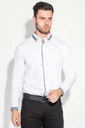 Рубашка мужская стильный манжет 50PD3295 (Белый)