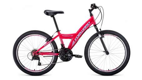 Подростковый горный (MTB) велосипед FORWARD Dakota 24 1.0 розовый/белый 13” рама (2020)