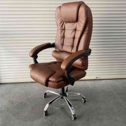 Кресло офисное с регулируемой спинкой и без подножки 606 янтарная экокожа