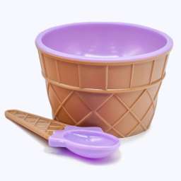 Чашка для изготовления слайма с ложечкой (вафельная, фиолетовая)