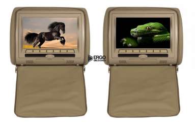 Комплект подголовников со встроенным DVD плеером и LCD монитором 9” Ergo ER900HD(бежевый) [ER900HD b