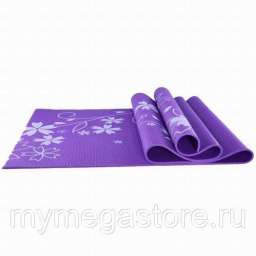 Коврик для йоги и фитнеса YL-Sports BB8303 (173*61*0,4см) с принтом, фиолетовый