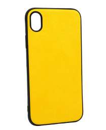 Чехол Case Rainbow на iPhone X/XS (под кожу желтый)