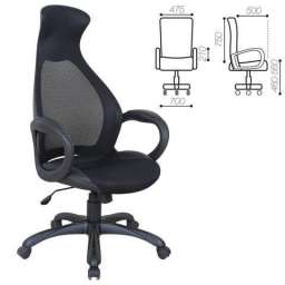 Кресло офисное BRABIX PREMIUM “Genesis EX-517”, пластик черный, ткань/экокожа/сетка черная, 531574