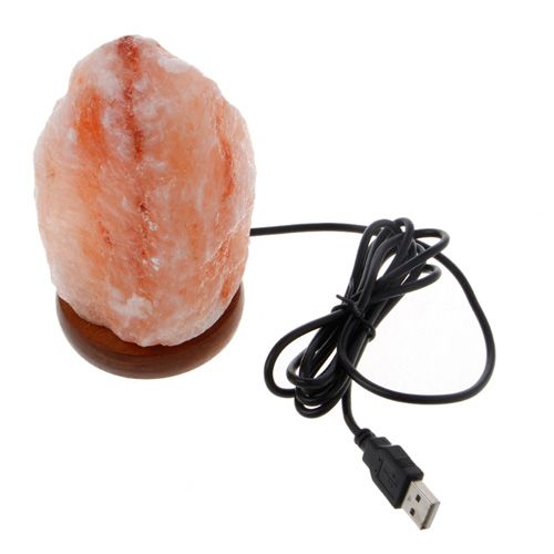 Соляная лампа из гималайской соли неограненная с USB 0,5 кг