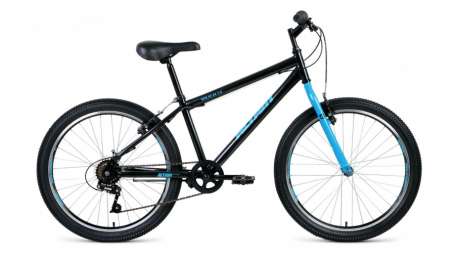 Подростковый горный (MTB) велосипед MTB HT 24 1.0 черный/голубой 14” рама