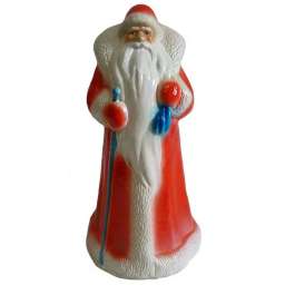 Сувенир Дед Мороз в красном костюме с синим мешком 35см
