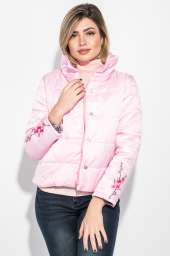 Куртка женская с нежной весенней нашивкой 72PD143 (Светло-розовый)