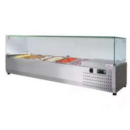 Холодильная витрина ToppingBox НХВсп-4, для ингредиентов, настольная, с прямым стеклом, 1100 мм