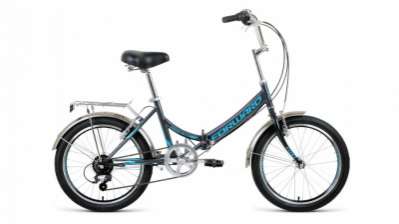 Велосипед FORWARD ARSENAL 20 2.0 (20''; 6 ск. рост 14''; скл.) 2019-2020 (серый/бирюзовый)