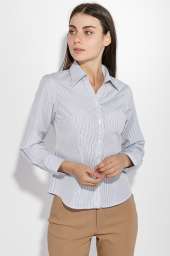Рубашка женская офисная 287V001-2 (Бело-синий)