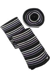 Комплект женский шапка, шарф в полоску 65PF3225 (Черно-серый)