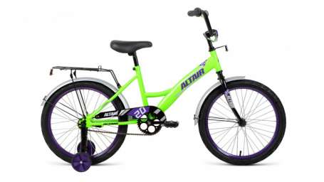 Детский велосипед ALTAIR KIDS 20 ярко-зеленый/фиолетовый 13” рама