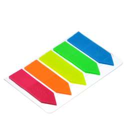 ClipStudio Закладки с клеевым краем пластиковые 45x12мм, 5x25 листов, 5 цветов, в форме стрелки