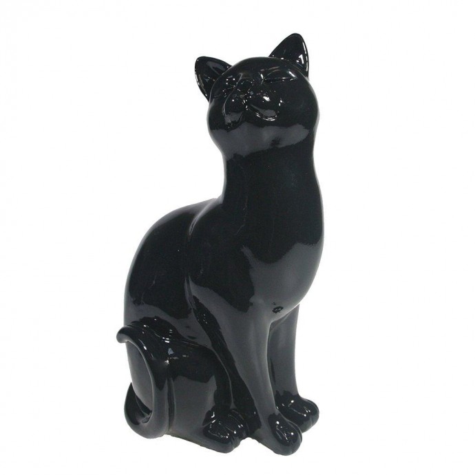 Фигура декоративная Кошка (черный) L12W9H21.5