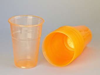 Пластиковый одноразовый стакан “Стандарт”, 200 мл, 100 шт/уп, апельсиновый (3000)
