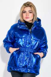 Куртка женская, теплая, короткая 69PD1075 (Синий металик)