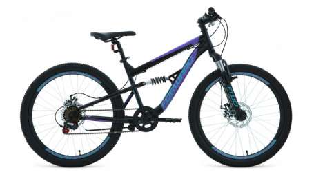 Горный (MTB) велосипед FORWARD Raptor 24 2.0 Disc черный/фиолетовый 15” рама (2020)