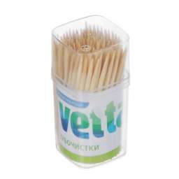 VETTA Зубочистки 150шт, бамбук, пластиковая упаковка
