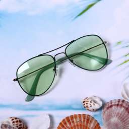 Очки солнцезащитные в чехле “Summer fashion”, пилоты, цвет зеленый