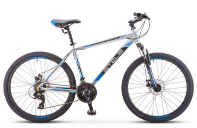 Горный (MTB) велосипед STELS Navigator 500 MD 26 F010 серебристый/синий 20” рама (2020)