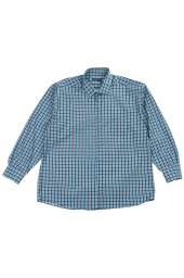 Рубашка мужская (батал) в клетку, повседневная 50PD21447-3 (Грифельно-голубой)