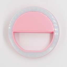Кольцевая лампа на телефон, розовая (диаметр 8,5 см)