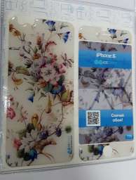 Наклейка для iPhone 6 из ювелирной смолы. Коллекция “Цветы” Арт.779