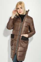 Куртка женская теплая с высоким воротником 76PD1110 (Коричневый)