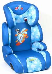 Детское кресло Смешарики группы 2, 3 (15-36 кг/3-12 лет), полиэстер, поролон 3 см, синий/голубой с к