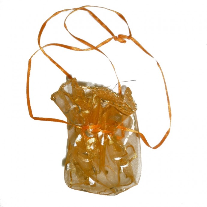 Мешочек из органзы Orange с позолотой 4163 D-25см (собранный 8см)