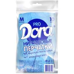 Перчатки нитриловые универсальные “Dora Pro” размер M 10шт