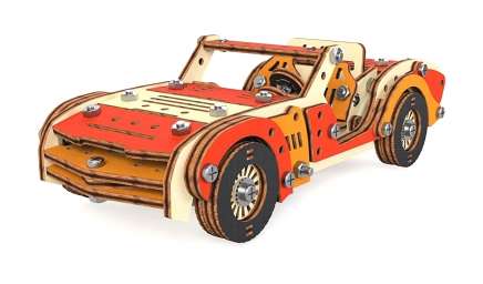 Конструктор 3D деревянный винтовой M-WOOD Спортивная машина -