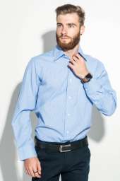 Рубашка мужская с крупным карманом 50PD0033 (Синий/полоска)