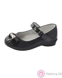 Туфли для девочек черного цвета с декором