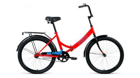 Городской велосипед ALTAIR City 24 красный/голубой 16” рама