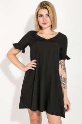 Платье женское, короткое, яркие цвета 74P101 (Черный)