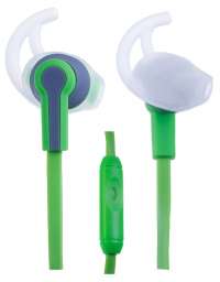 Наушники Perfeo Sport с микрофоном зеленые