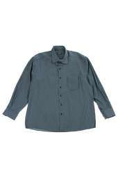 Рубашка мужская (батал) в мелкую полоску, с карманом 50PD21447 (Серо-черный)