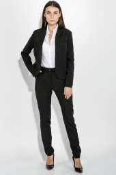 Костюм женский (брюки, пиджак) деловой, в стильных оттенках 72PD155 (Черный)