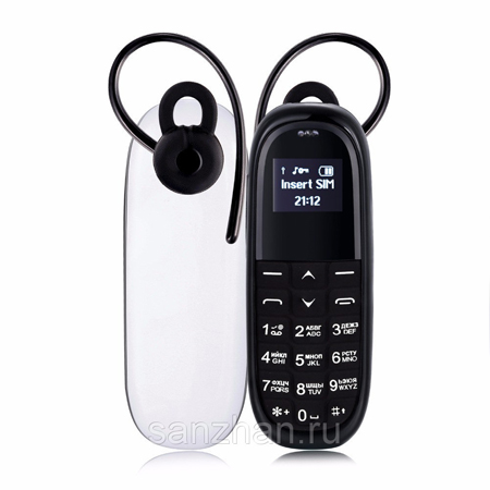 Мини-телефон AIEK KK1 Bluetooth-гарнитура (Черно-белый)